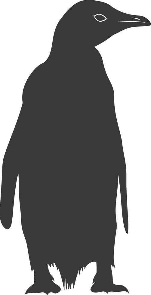 AI generated silhouette penguin black color only full body vector