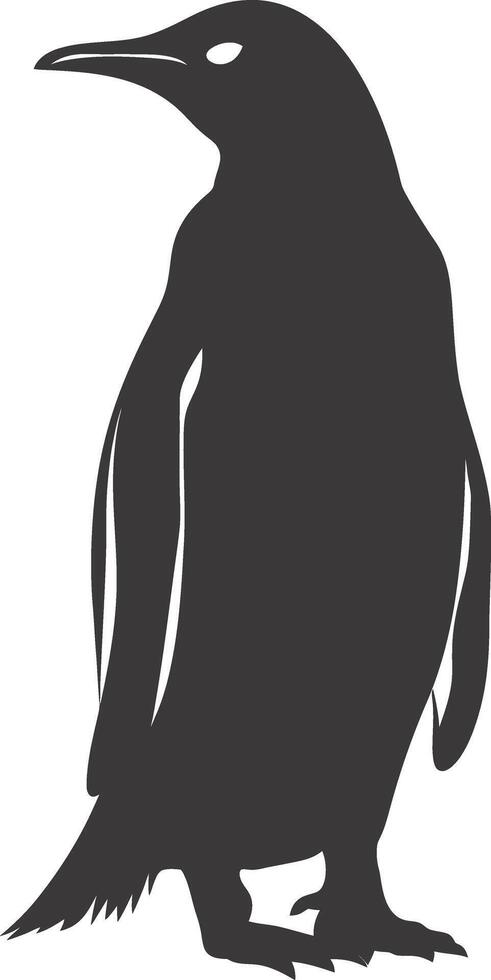 AI generated silhouette penguin black color only full body vector