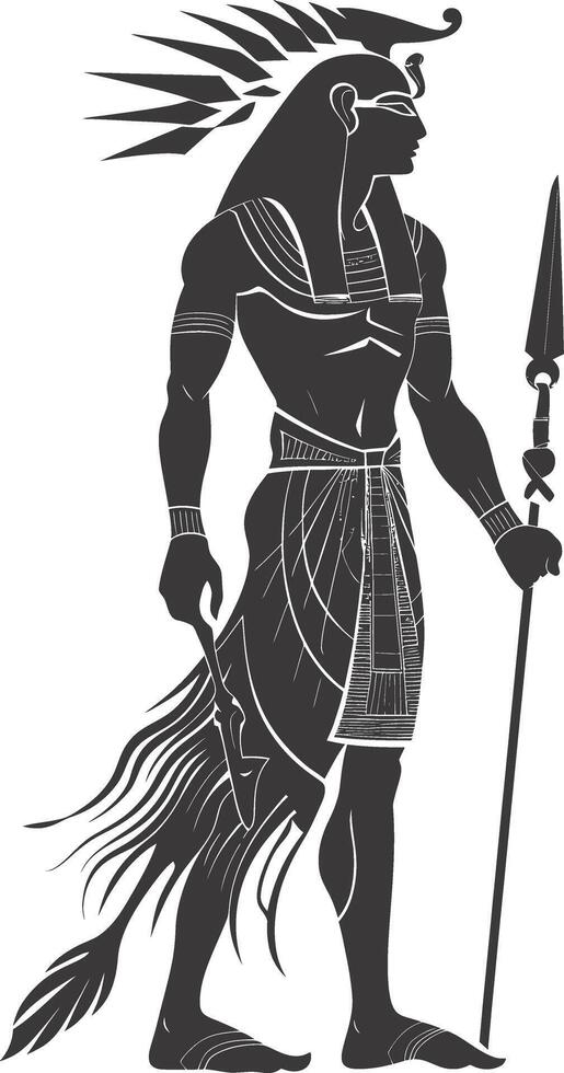 ai generado silueta faraón el Egipto mítico criatura negro color solamente vector