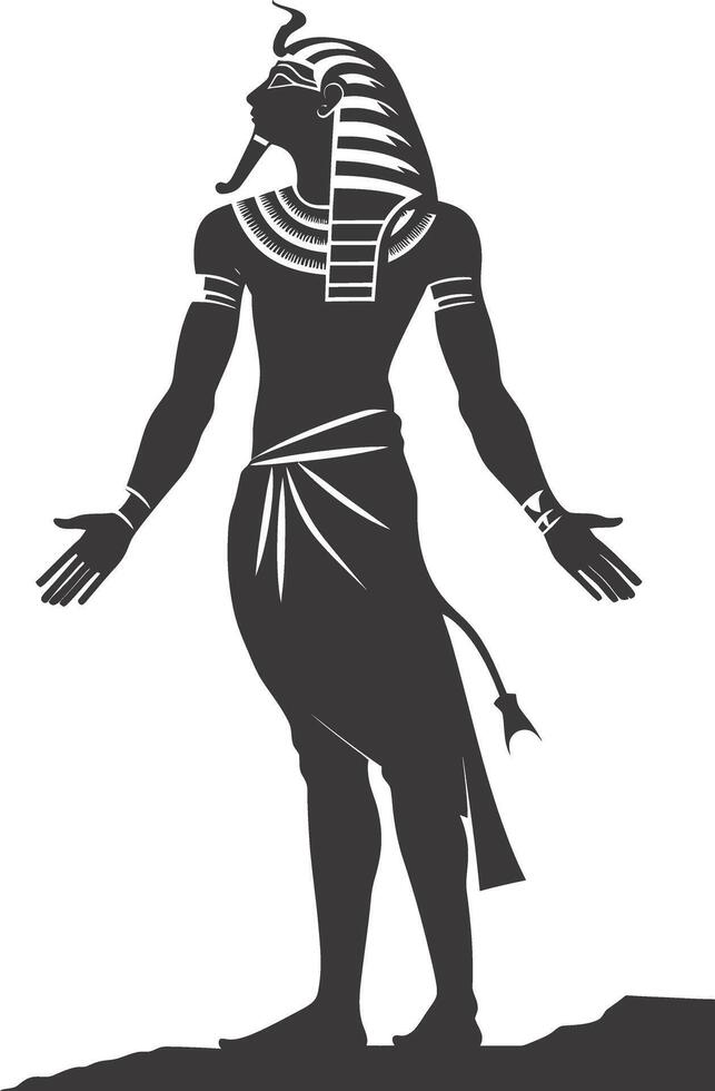 AI generated silhouette pharaoh the egypt mythical creature black color only vector