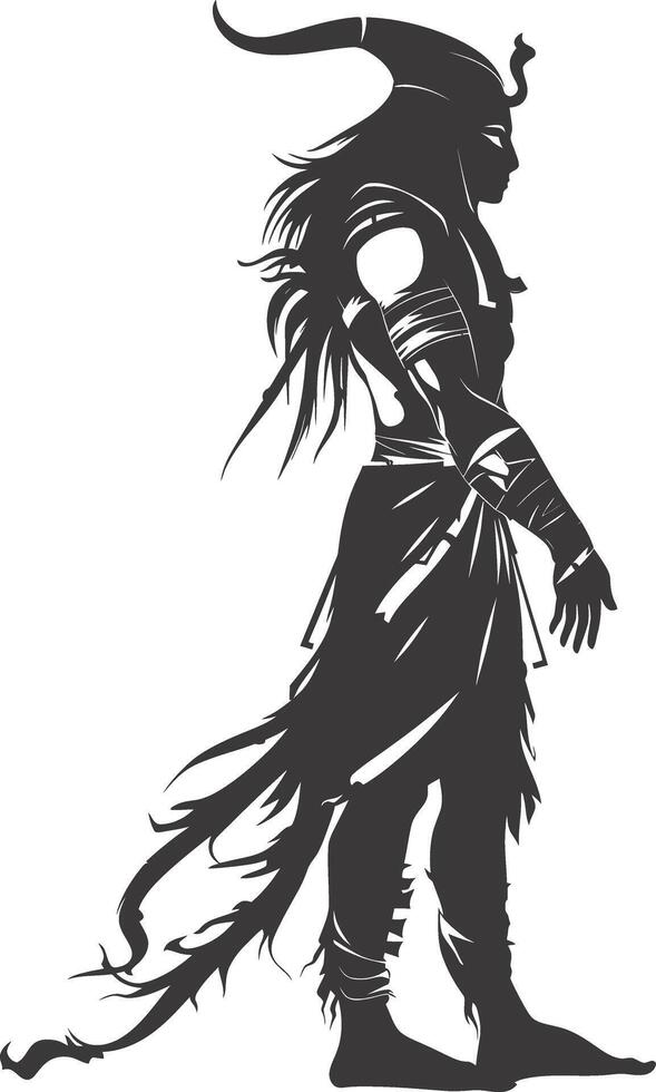 AI generated silhouette pharaoh the egypt mythical creature black color only vector