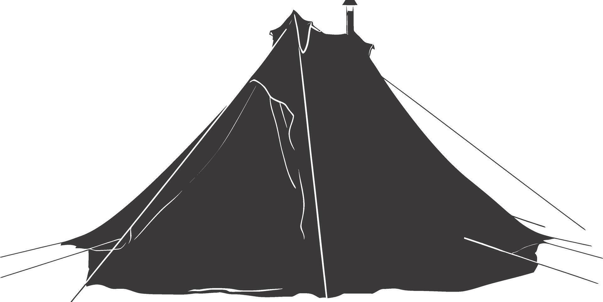 AI generated Silhouette tent black color only vector