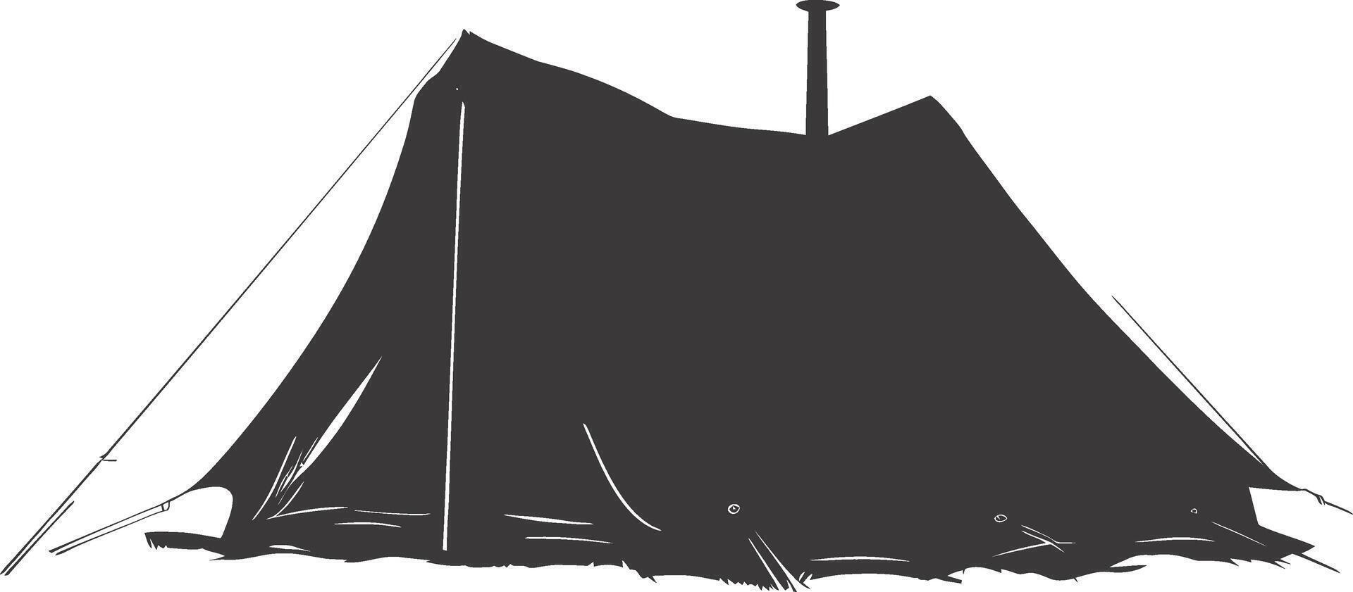 AI generated Silhouette tent black color only vector