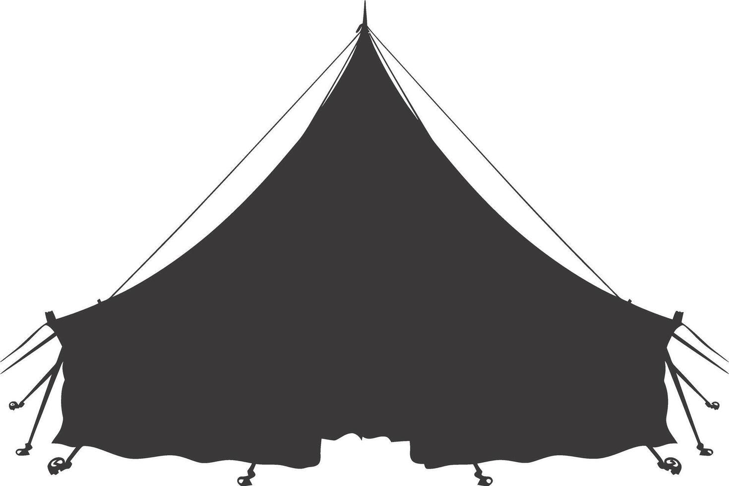AI generated Silhouette tent black color only vector