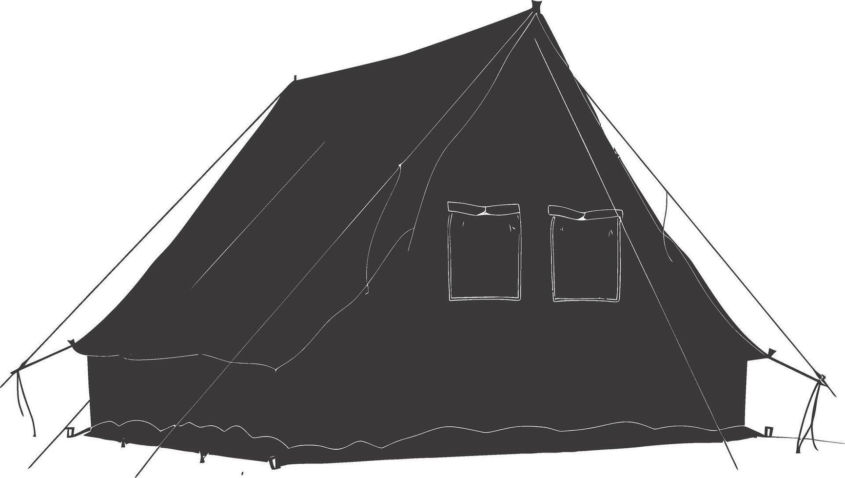 AI generated Silhouette tent black color only vector