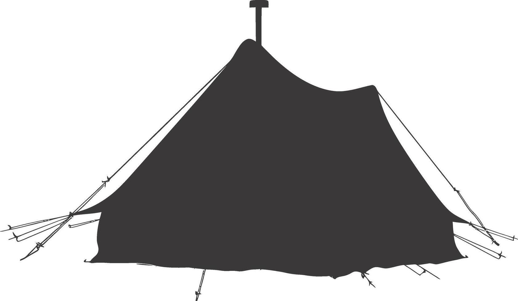 AI generated Silhouette tent black color only vector