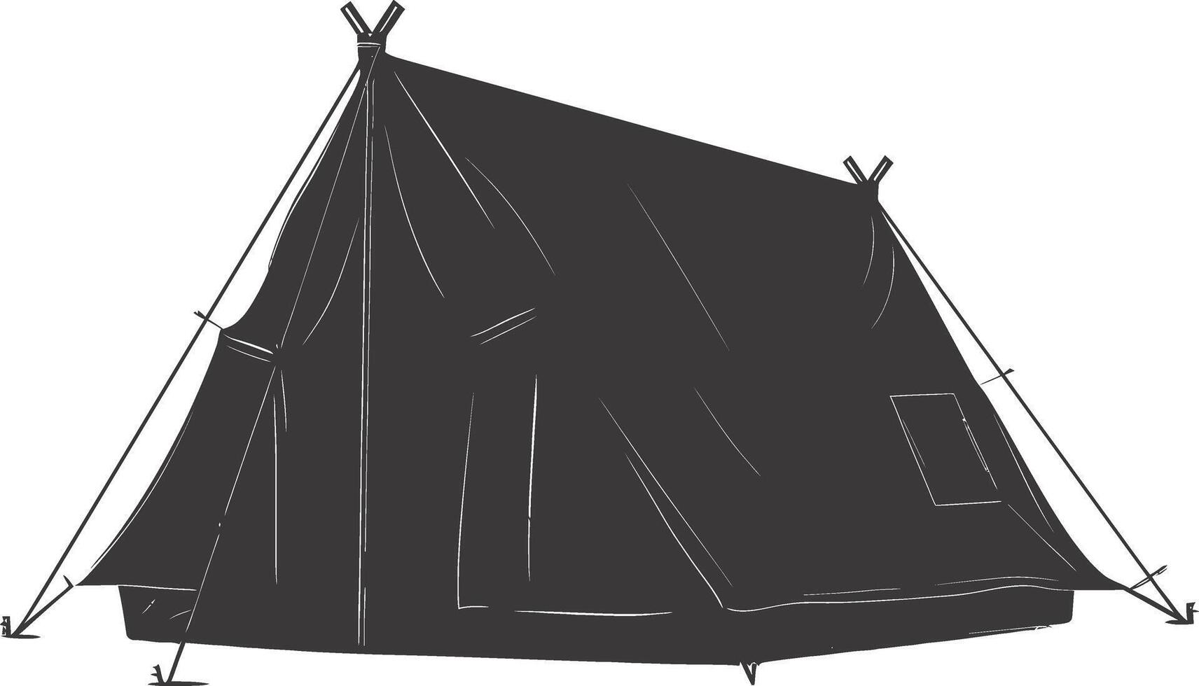 AI generated Silhouette tent black color only vector