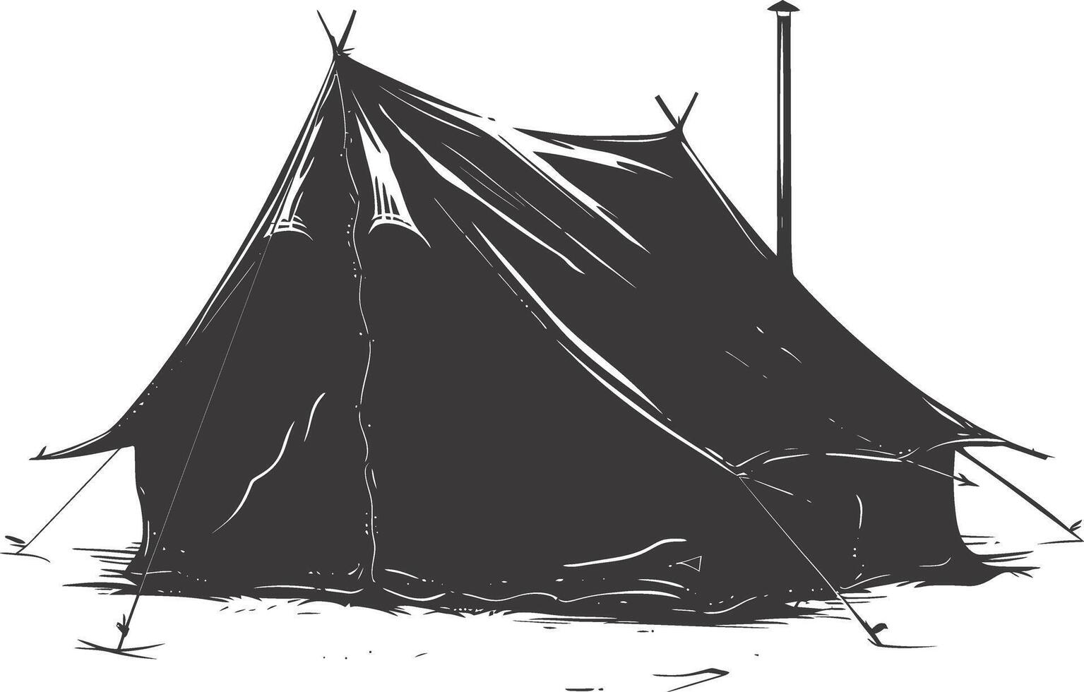 AI generated Silhouette tent black color only vector