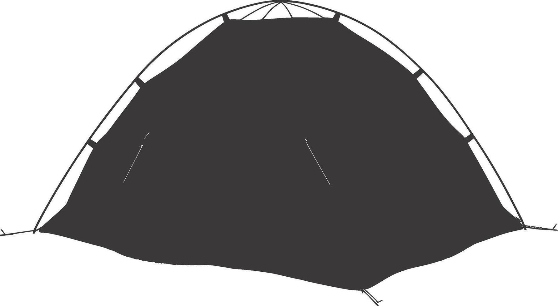 AI generated Silhouette tent black color only vector