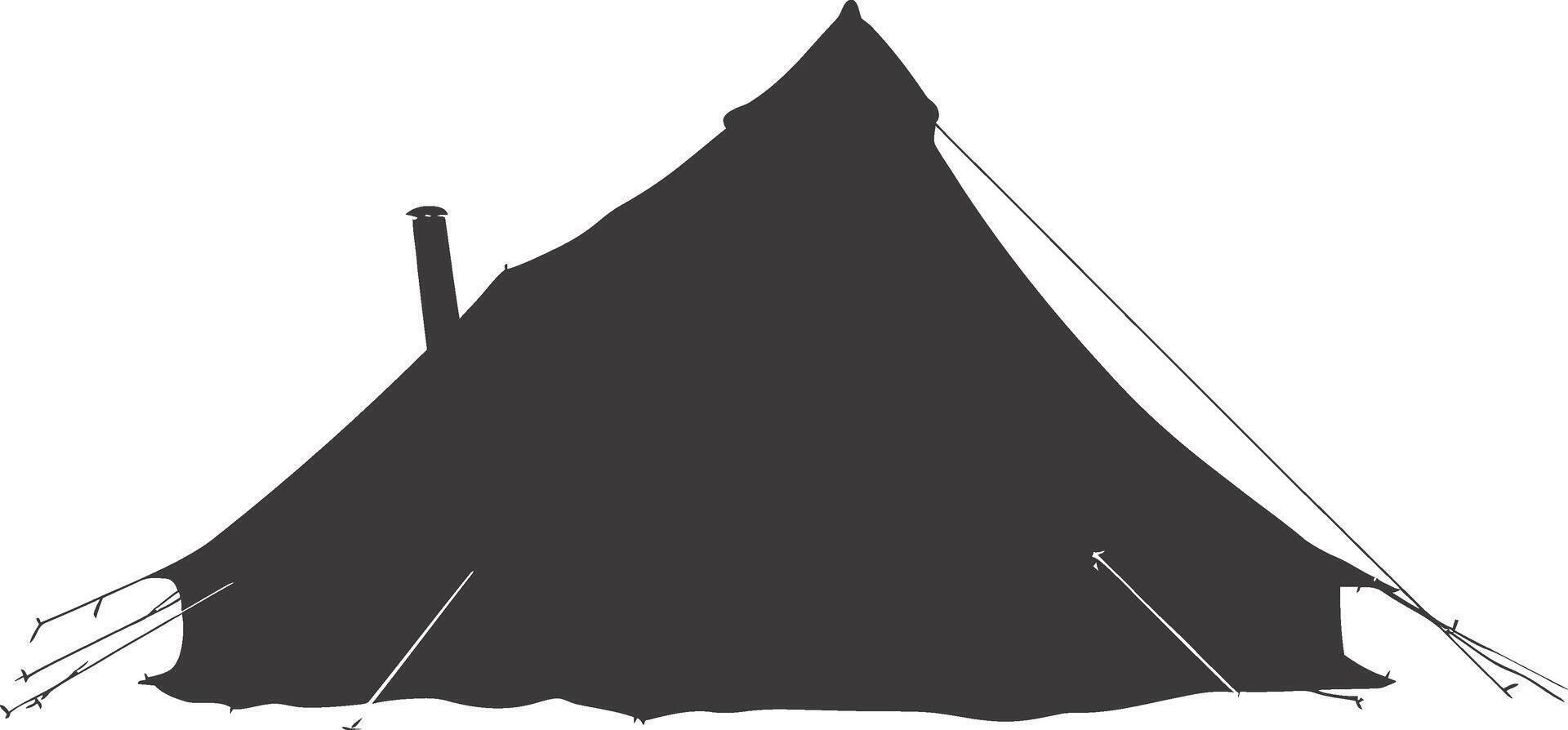 AI generated Silhouette tent black color only vector