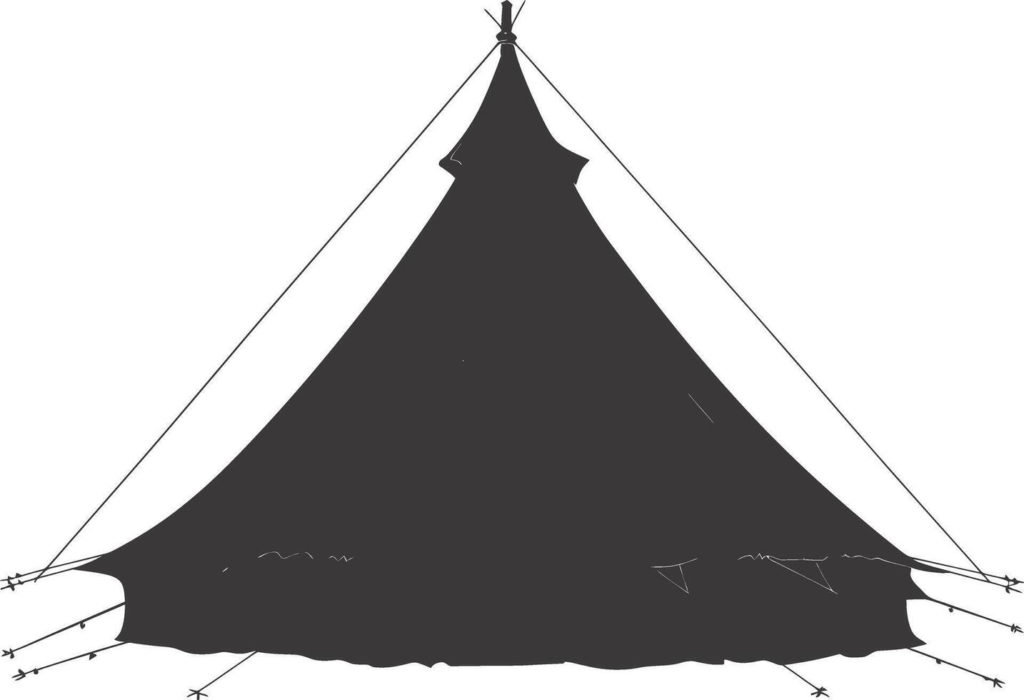 AI generated Silhouette tent black color only vector