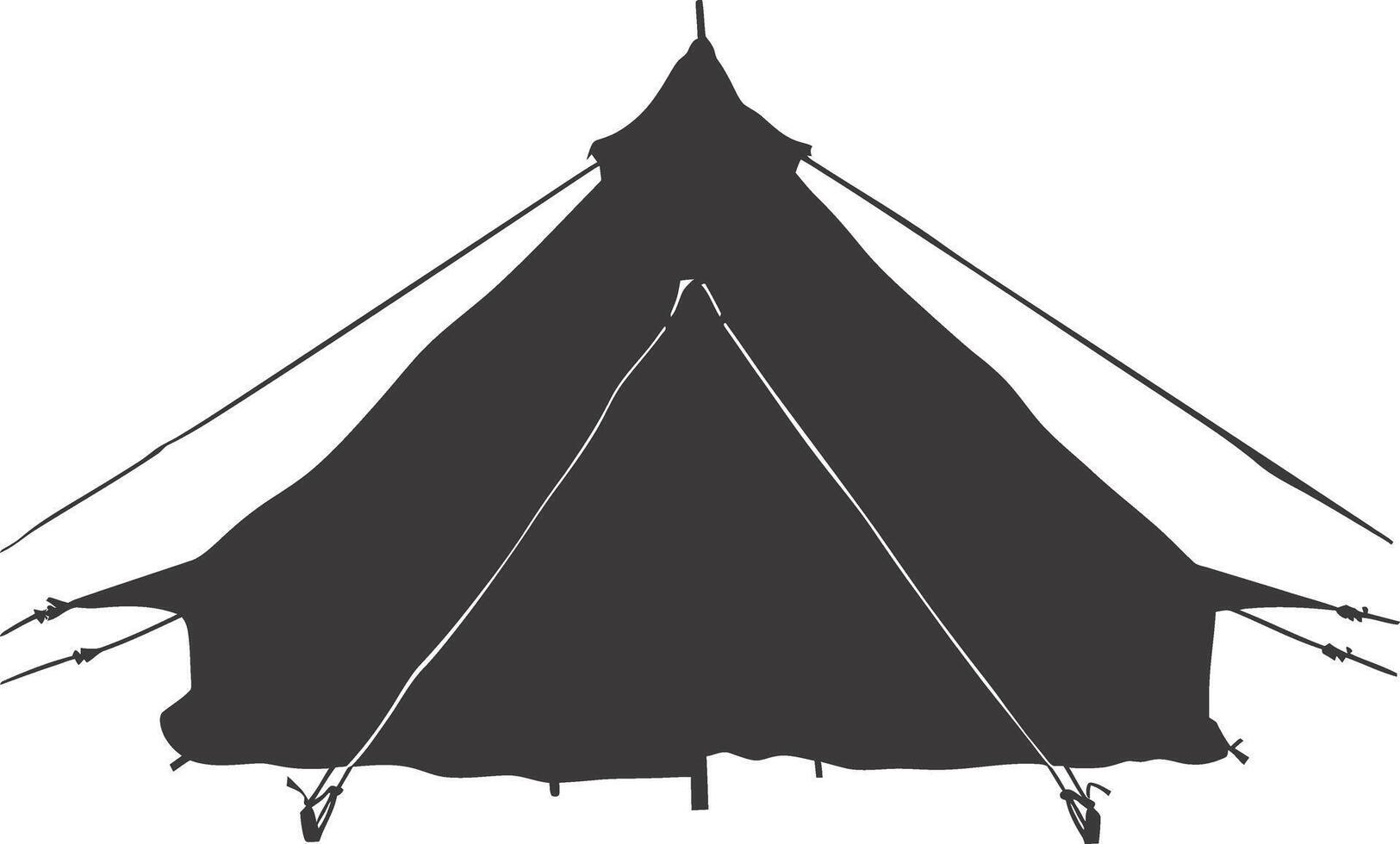 AI generated Silhouette tent black color only vector