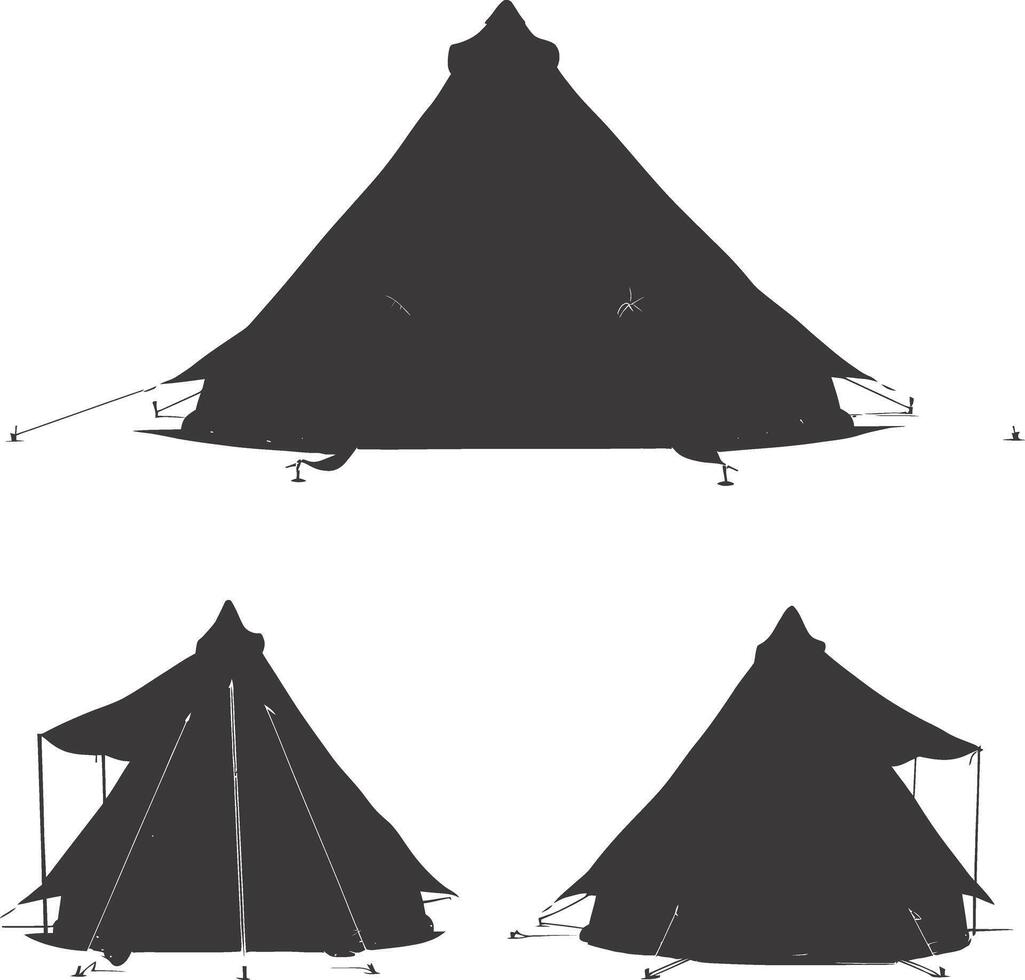 AI generated Silhouette tent black color only vector