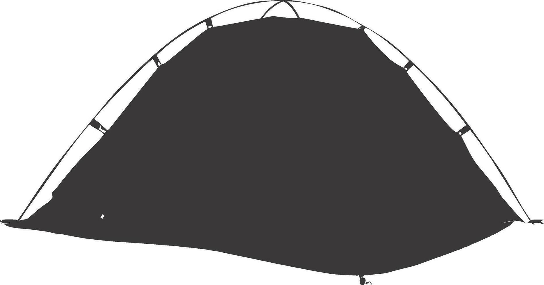 AI generated Silhouette tent black color only vector