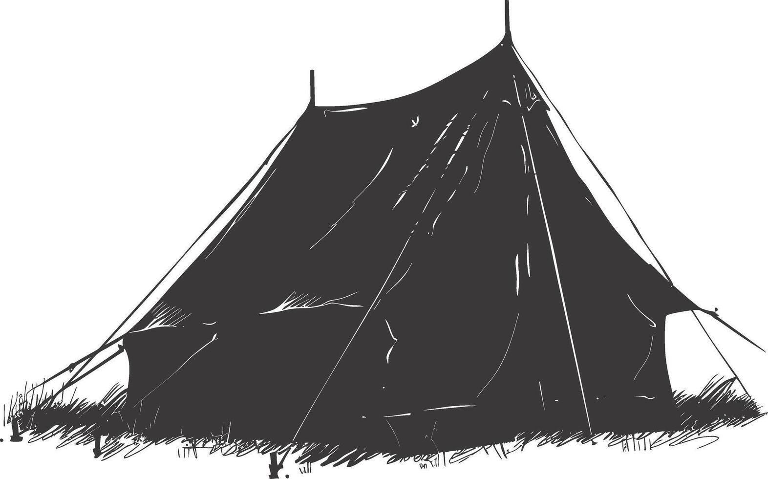 AI generated Silhouette tent black color only vector