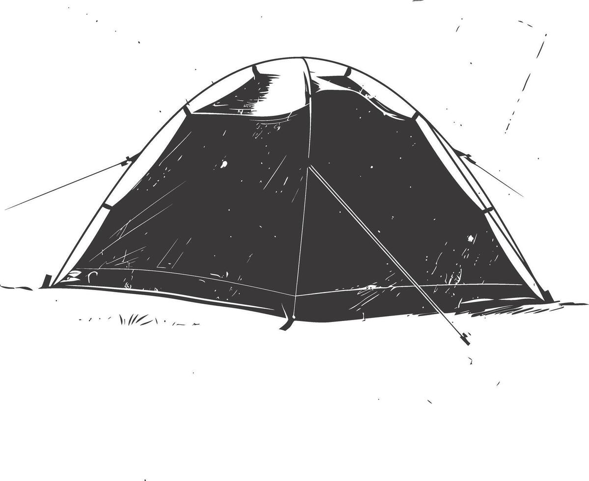 AI generated Silhouette tent black color only vector