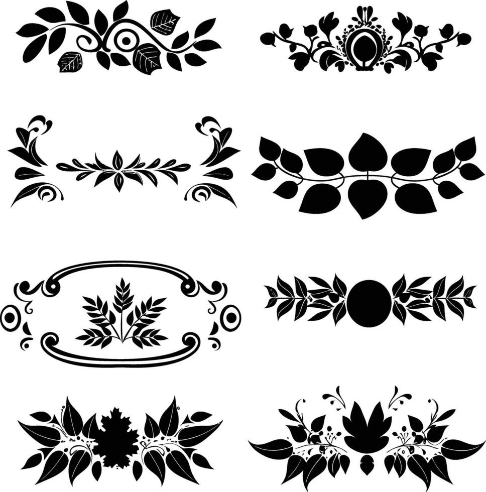 AI generated Silhouette vintage sticker label Vintage frames element for wedding invitation black color only vector