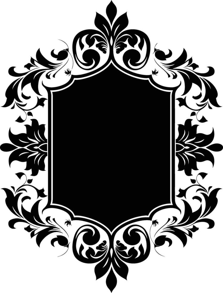 AI generated Silhouette vintage sticker label single Vintage frame element black color only vector