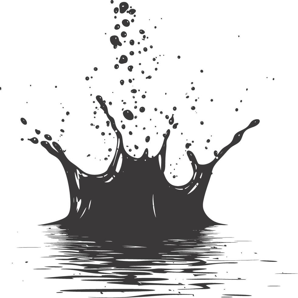 AI generated Silhouette water splash black color only vector