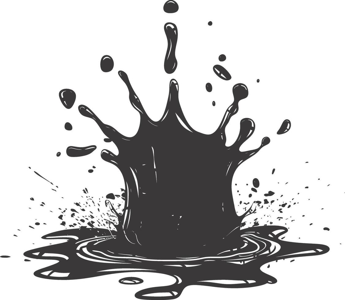 AI generated Silhouette water splash black color only vector