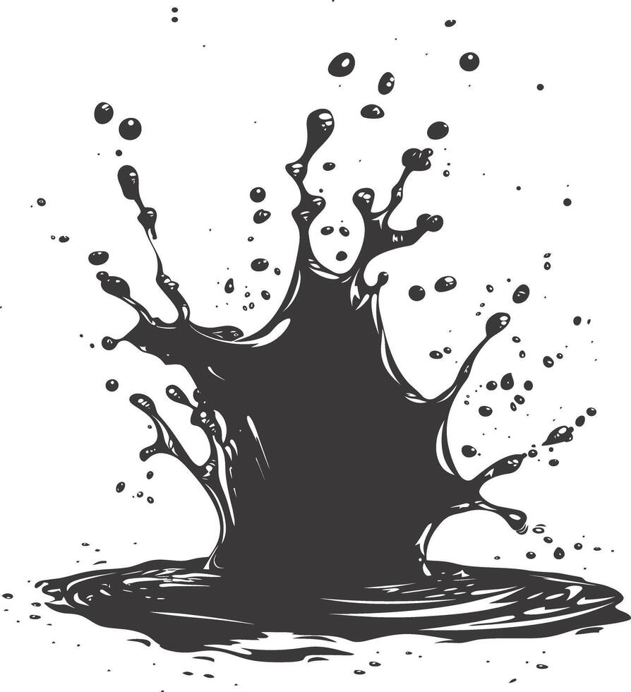 ai generado silueta agua chapoteo negro color solamente vector