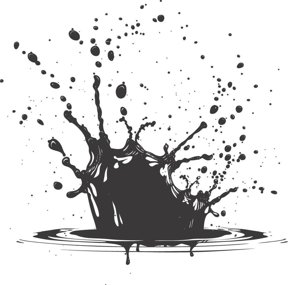 AI generated Silhouette water splash black color only vector