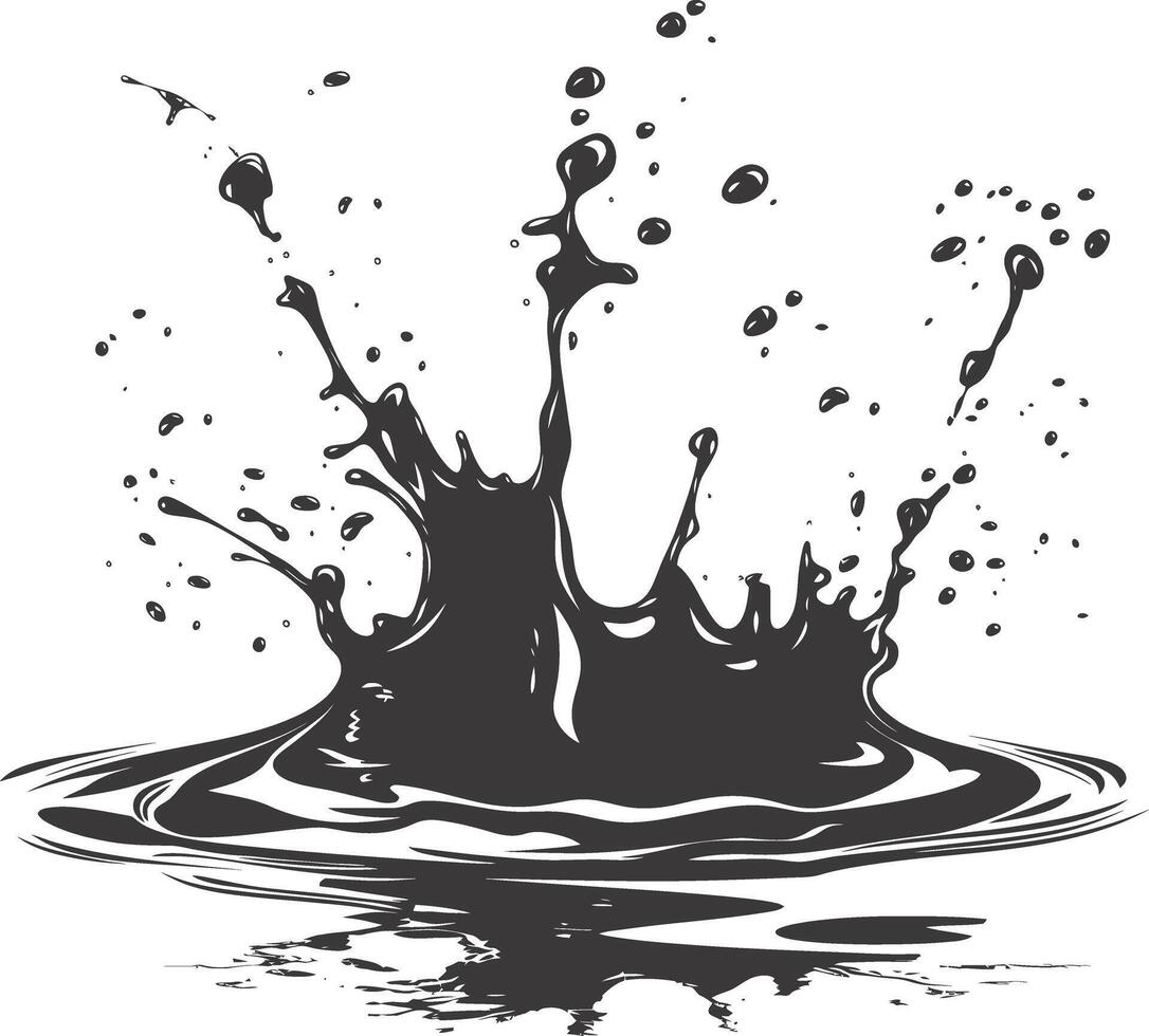 AI generated Silhouette water splash black color only vector
