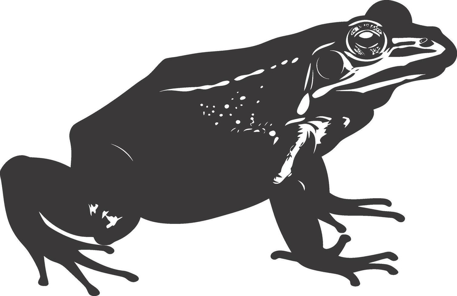 AI generated Silhouette frog black color only full body vector