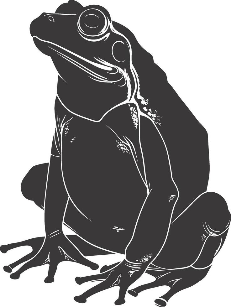 AI generated Silhouette frog black color only full body vector