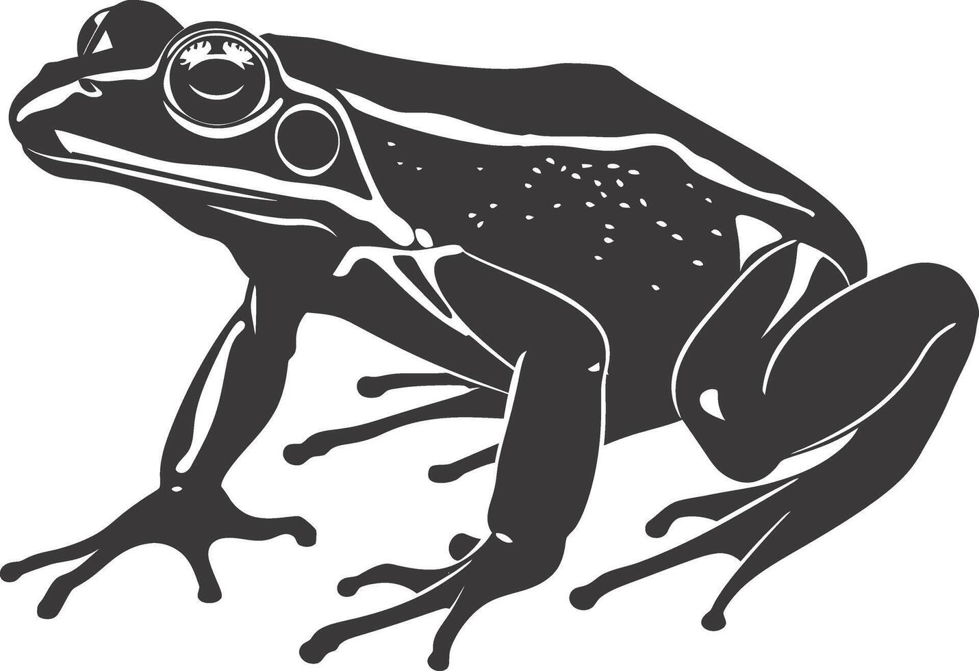AI generated Silhouette frog black color only full body vector