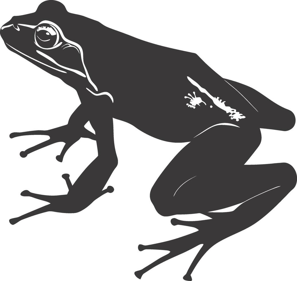 AI generated Silhouette frog black color only full body vector