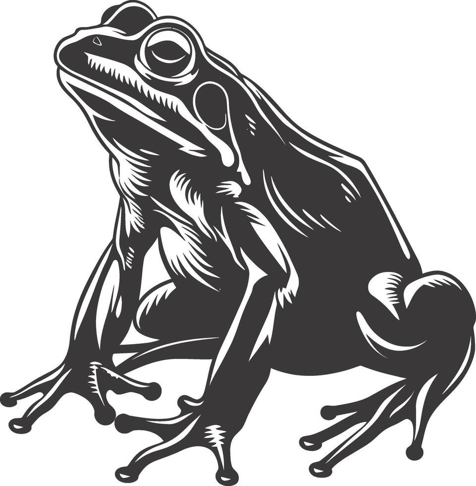 AI generated Silhouette frog black color only full body vector