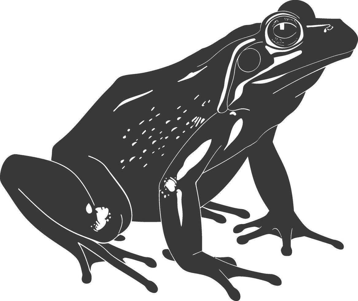 AI generated Silhouette frog black color only full body vector