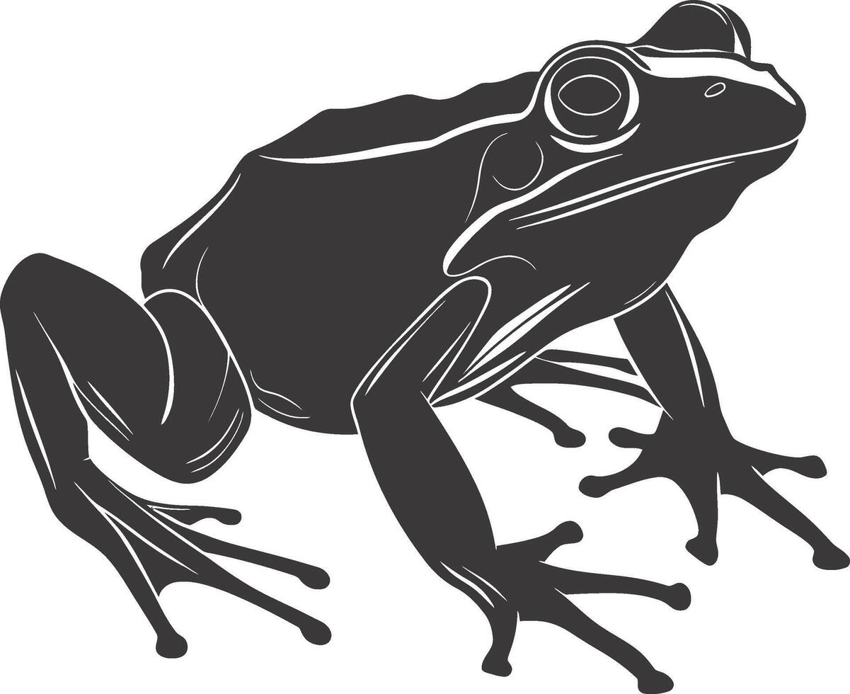 AI generated Silhouette frog black color only full body vector