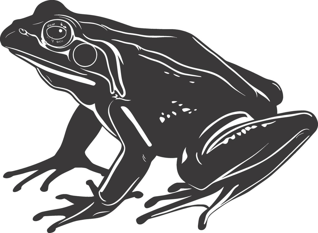 AI generated Silhouette frog black color only full body vector