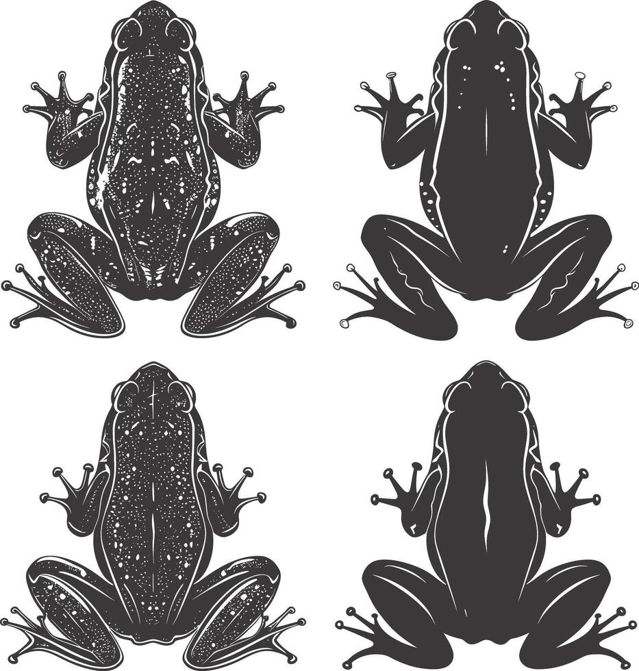 AI generated Silhouette frog black color only full body vector