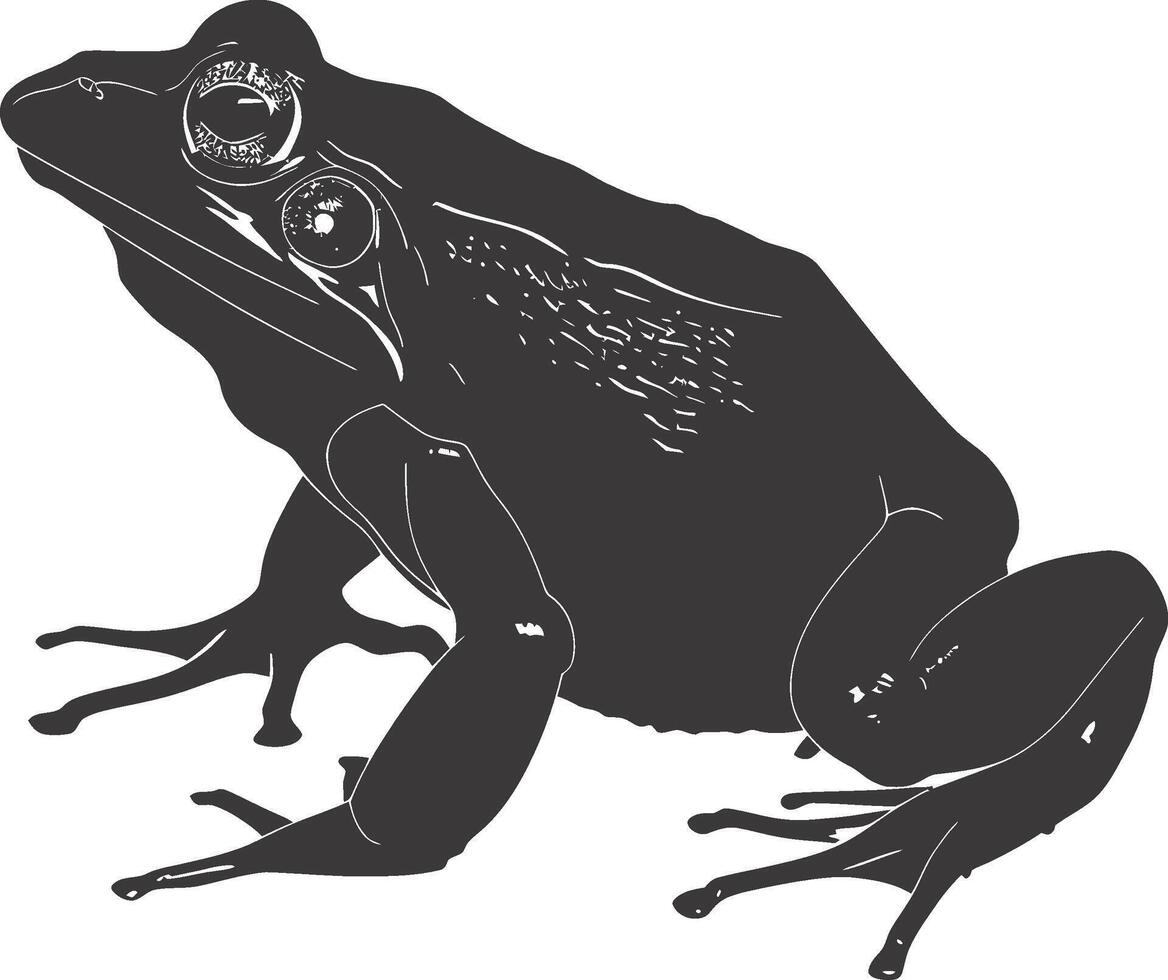 AI generated Silhouette frog black color only full body vector