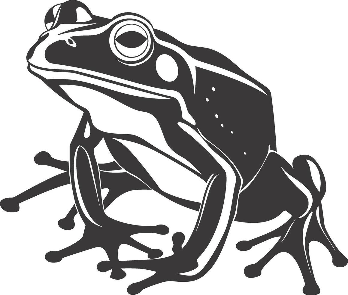 AI generated Silhouette frog black color only full body vector