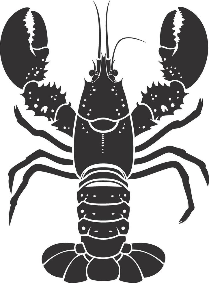 AI generated Silhouette lobster black color only full body vector