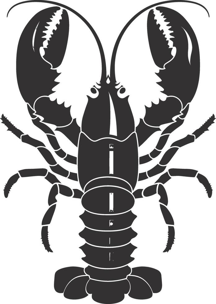 AI generated Silhouette lobster black color only full body vector