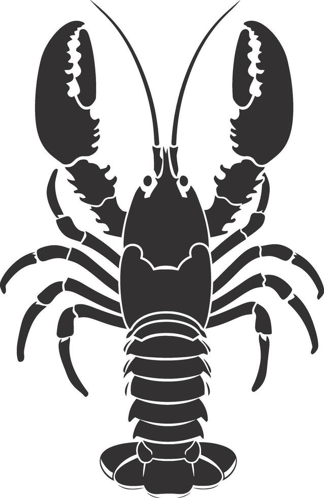 AI generated Silhouette lobster black color only full body vector