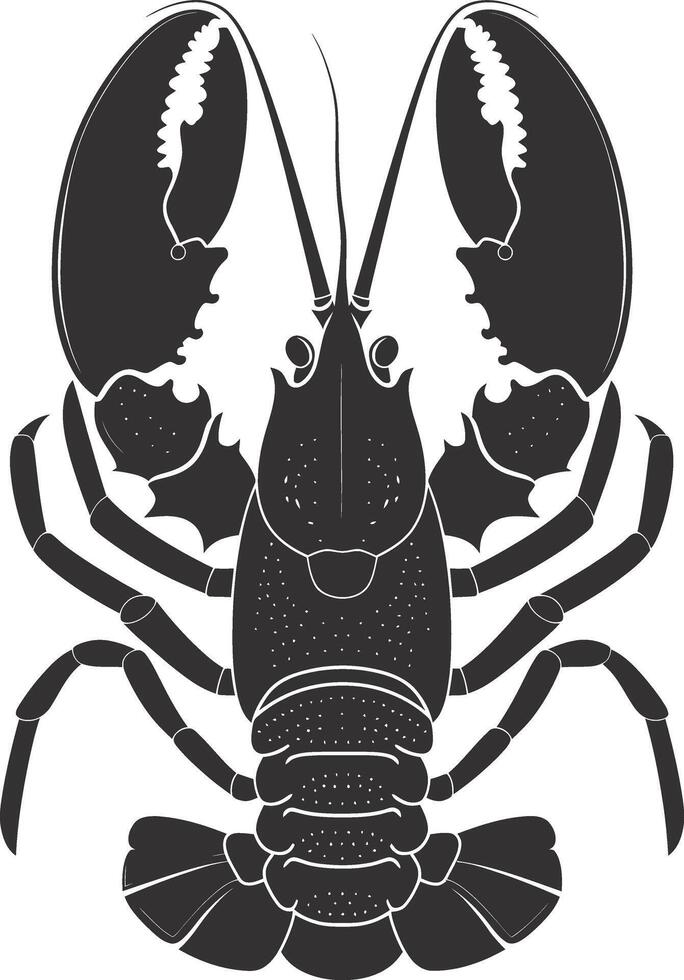 AI generated Silhouette lobster black color only full body vector