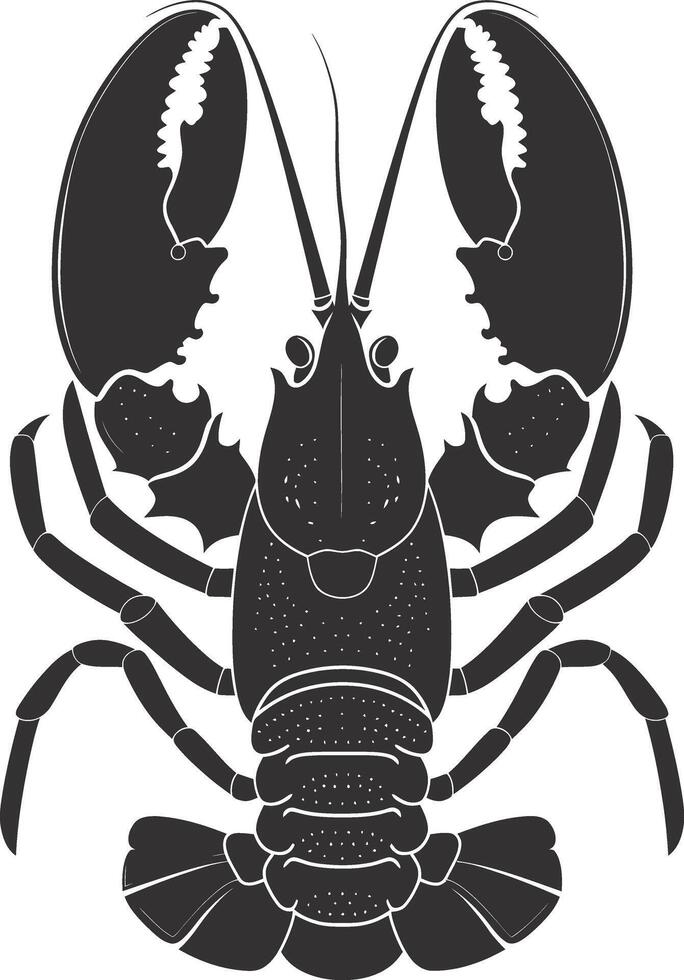 AI generated Silhouette lobster black color only full body vector