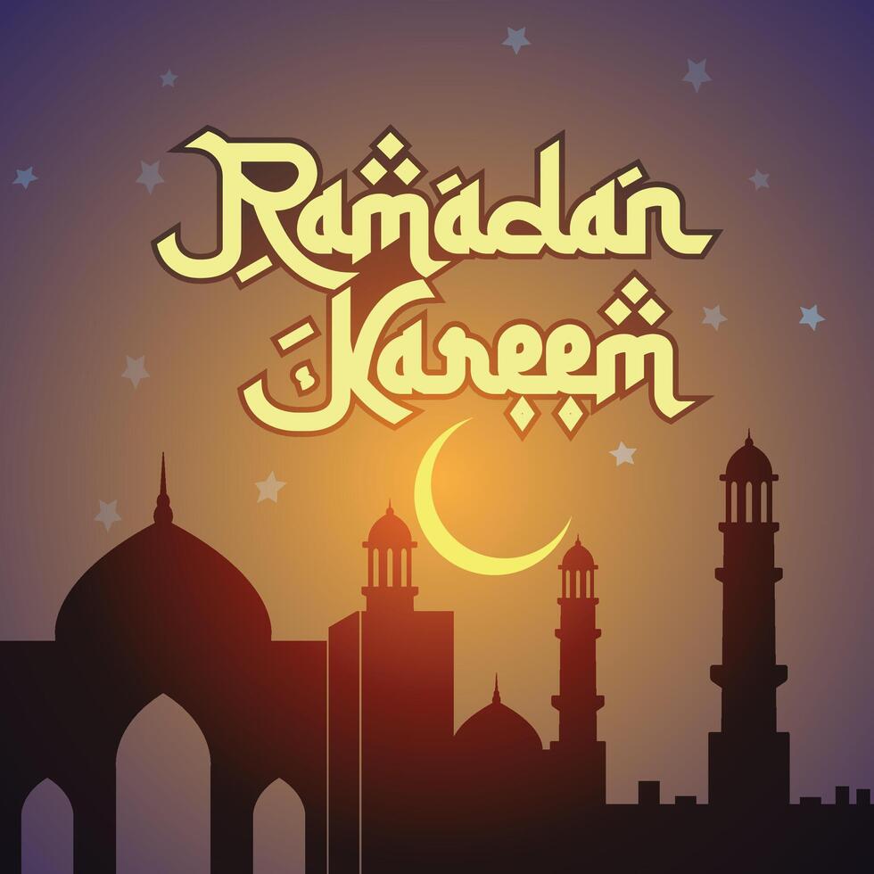 Ramadán kareem diseño con islámico antecedentes vector