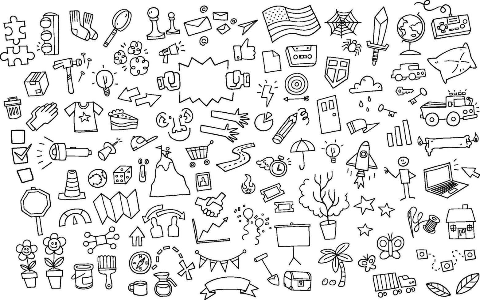 Cute Line Art Corporate Business Presentation Icons vector
