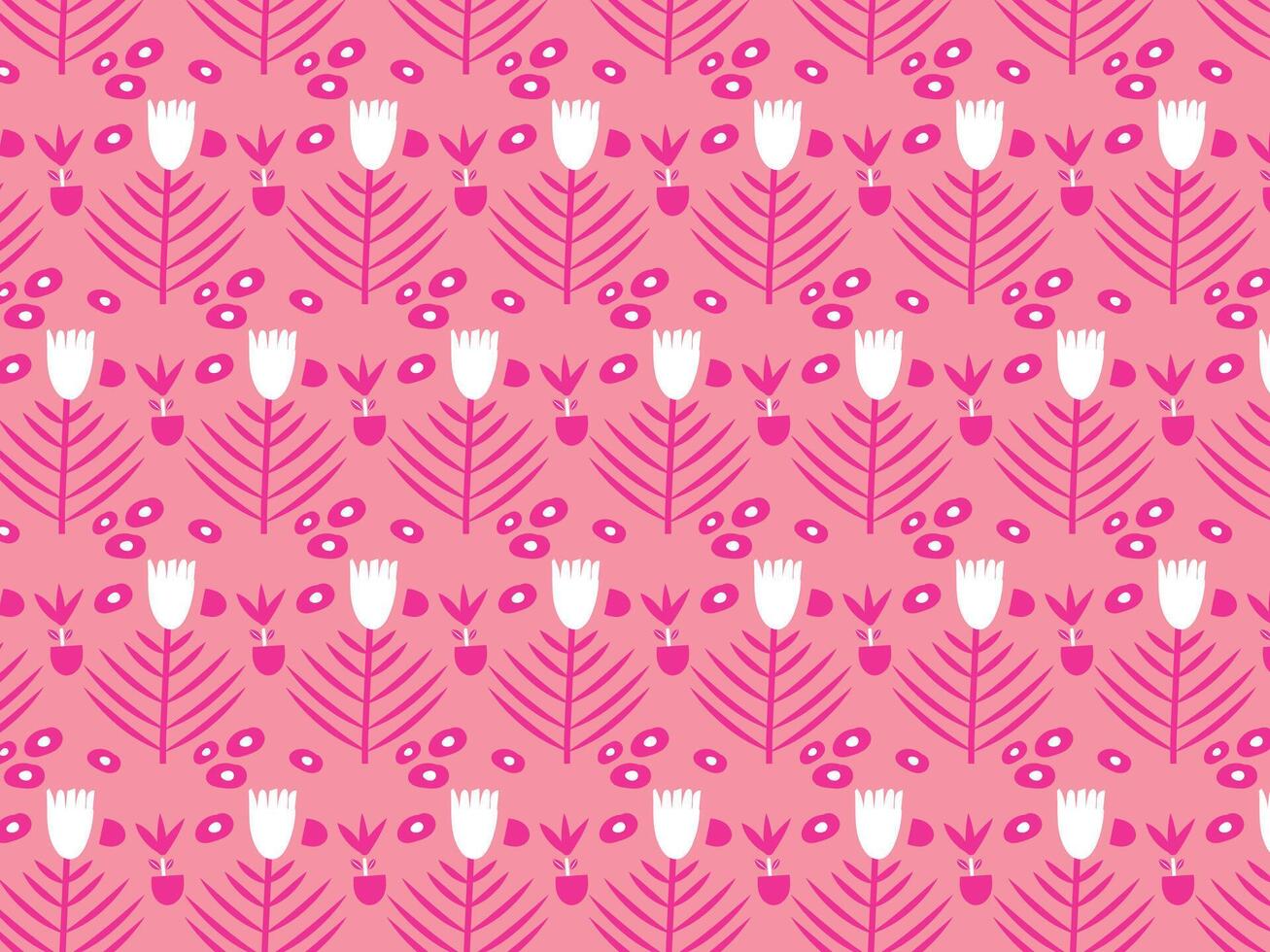 Abstract seamless pink and white floral flower pattern vector