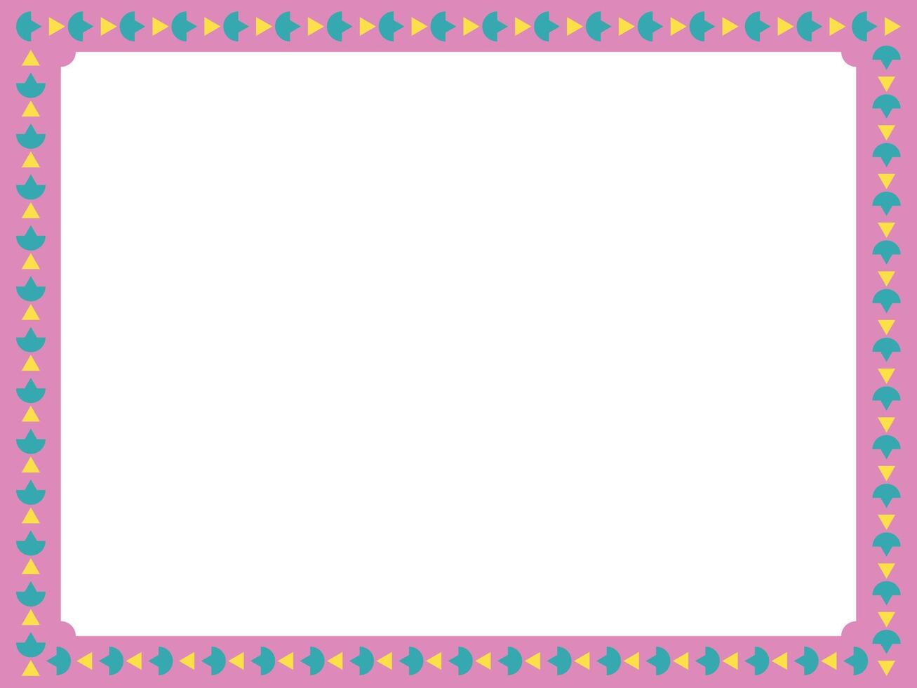 Abstract geometric art photo frame border vector illustration