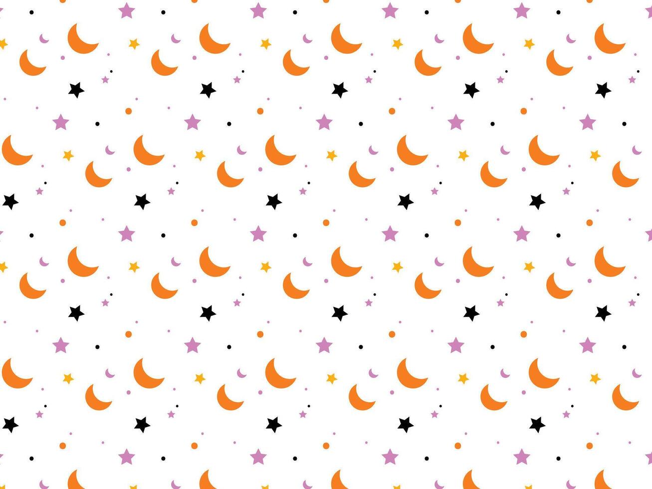 Seamless pattern with stars and crescent moon vector