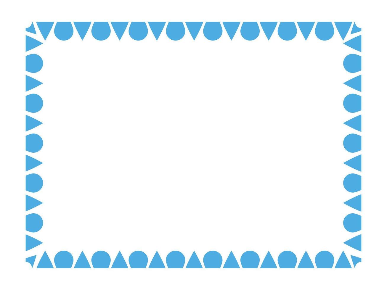 Abstract blue photo frame border vector illustration