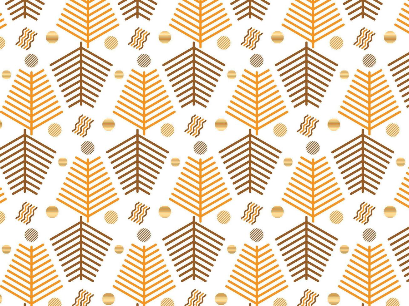 Seamless pattern with hand drawn pine trees. vector